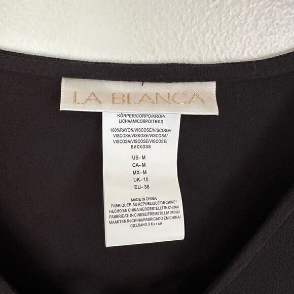 La Blanca Beachcomber Basics Lace Up V-Neck Tunic Swim Coverup in Black - Picture 8 of 12